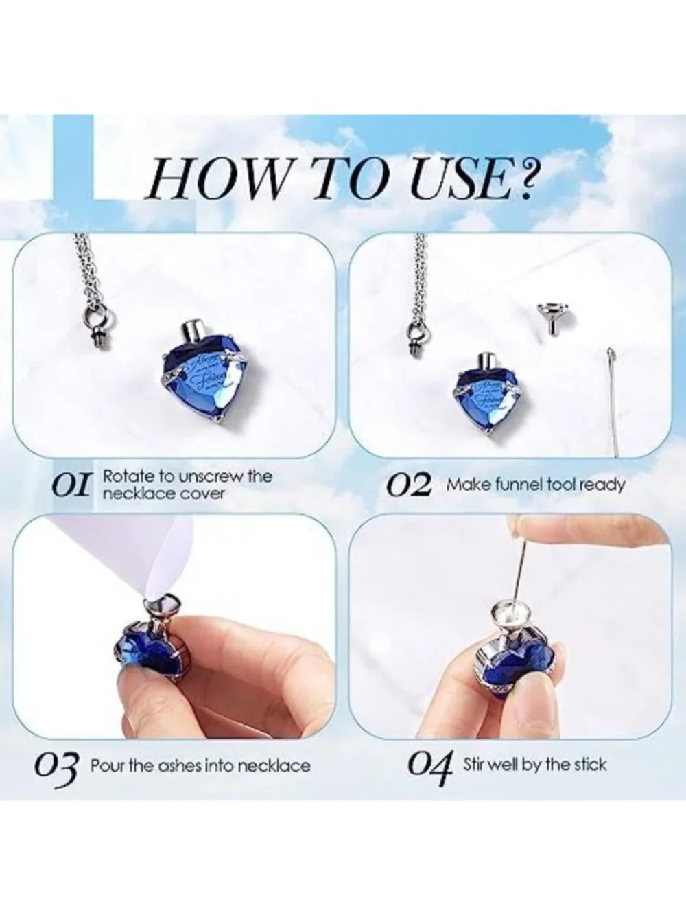 12 Pcs Cremation Urn Necklace Set - Stainless Steel Heart & Cross Lockets for